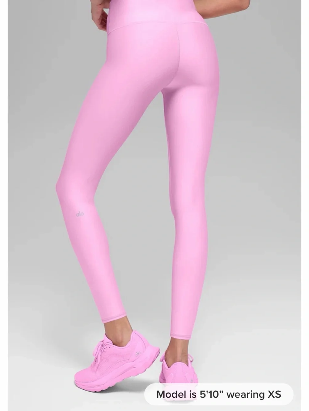 ALO Yoga Pink High-Waist airlift Leggings and Strappy Sports Bra Set